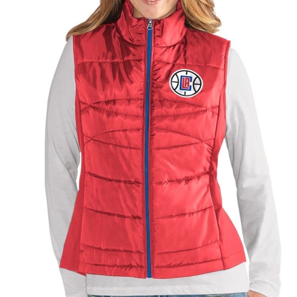 G-III 4Her by Carl Banks Red LA Clippers NBA Lightweight Polyfill Vest Size L